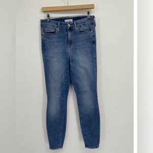 Good American Good Legs Light Wash High Waist Crop 29